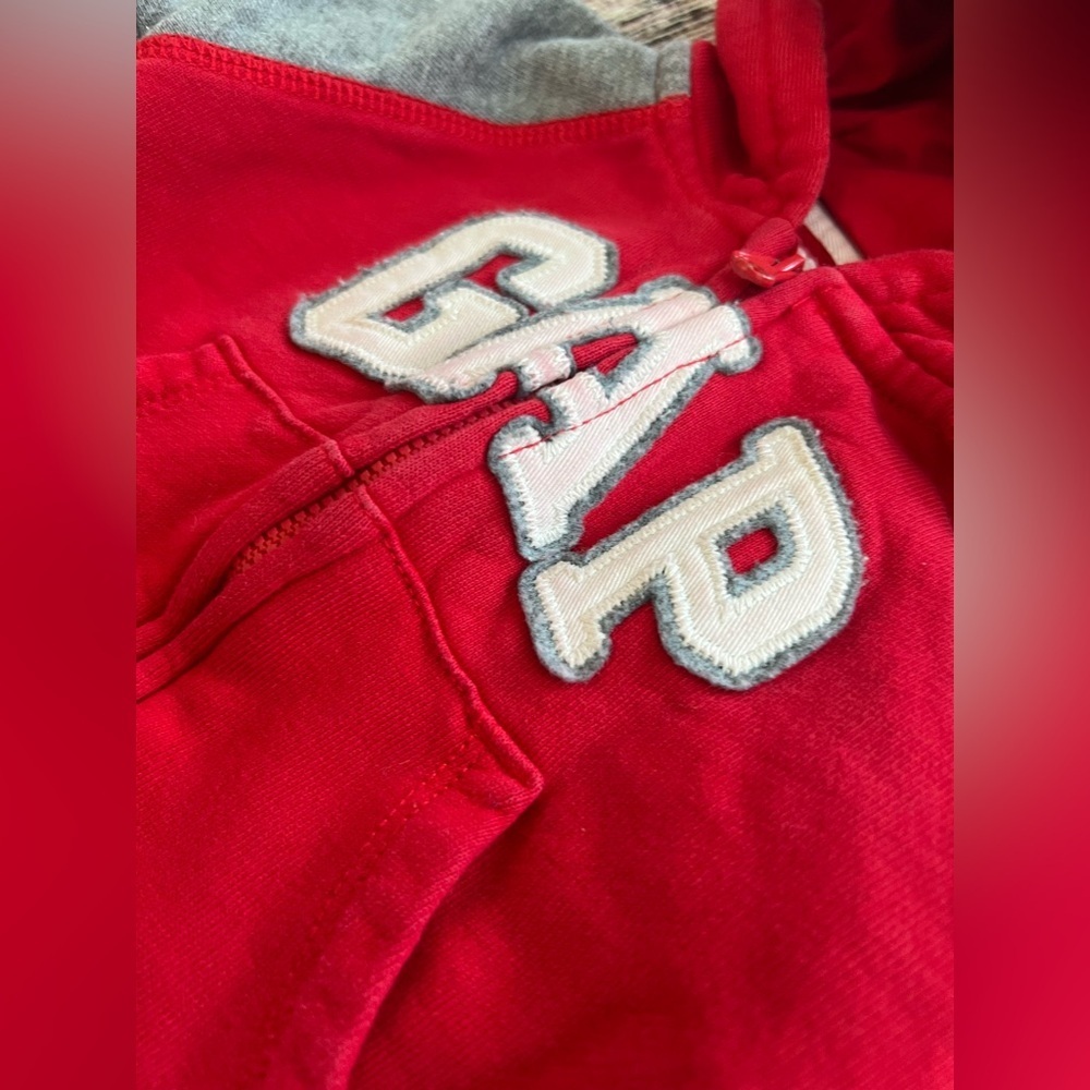 GAP Kids Bold Red and Gray Hoodie - Picture 2 of 3